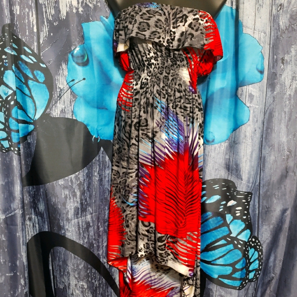Ruffled hi/lo maxi dress L/XL